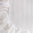 Σετ Σεντόνια Αιγαίον Jacquard Sateen 180X200+40 White